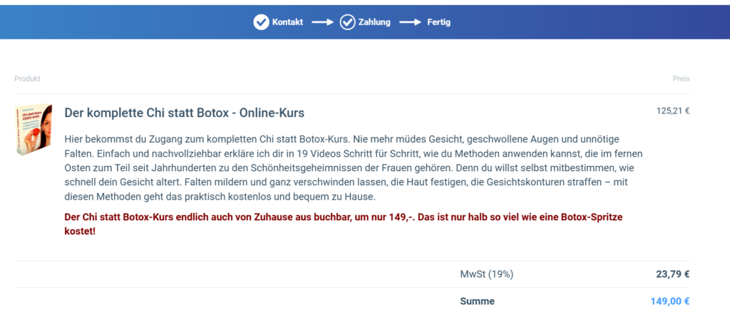 Chi statt Botox Erfahrungen Verkaufsseite