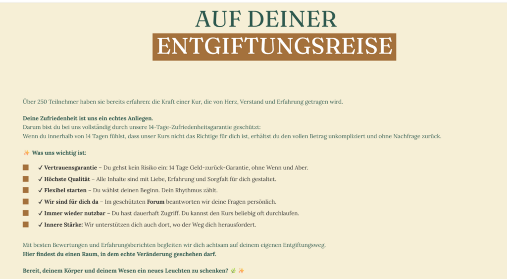 Lanaprinzip Erfahrungen Entgiftung