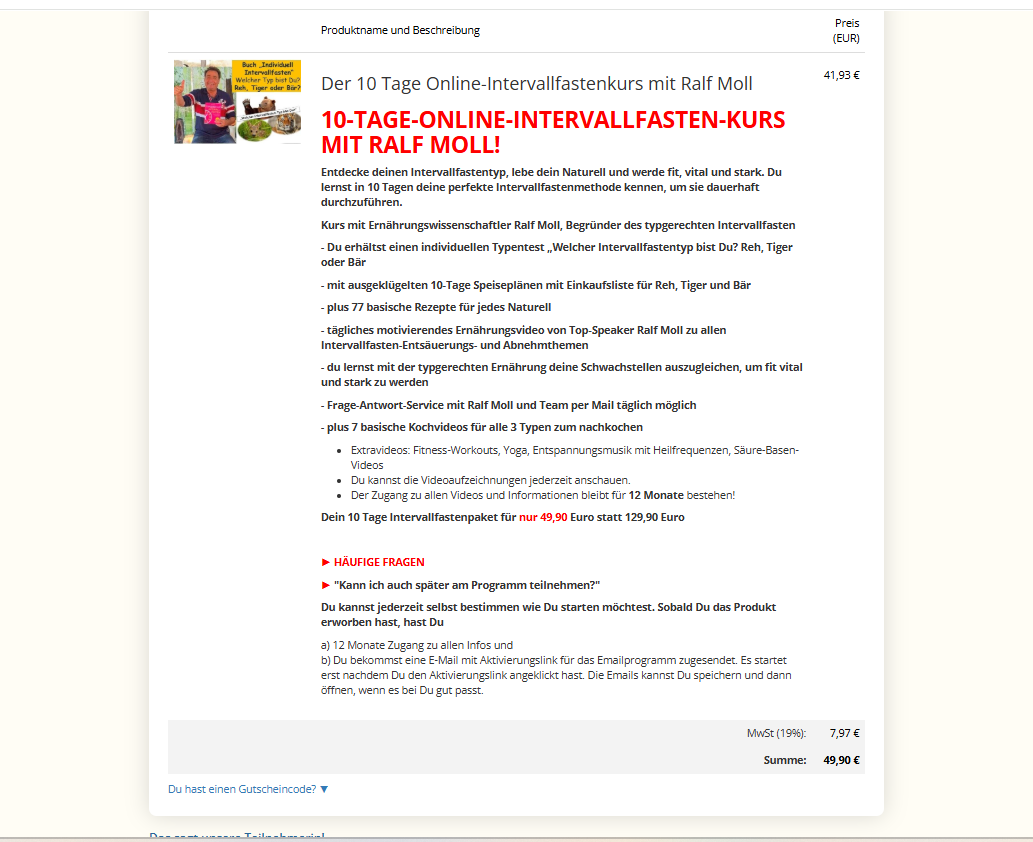 Typgerecht Intervallfasten Typgerecht Intervallfasten Ralf Moll