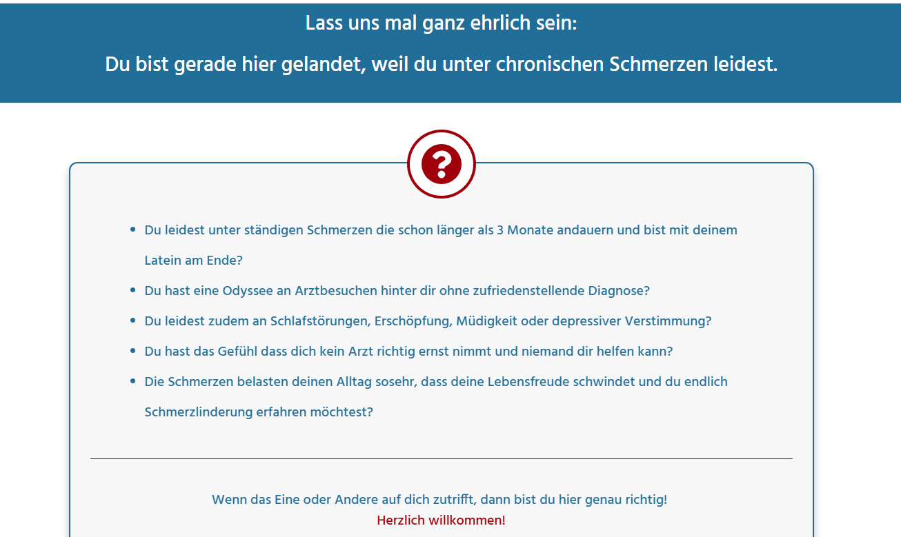 chronische schmerzen lindern